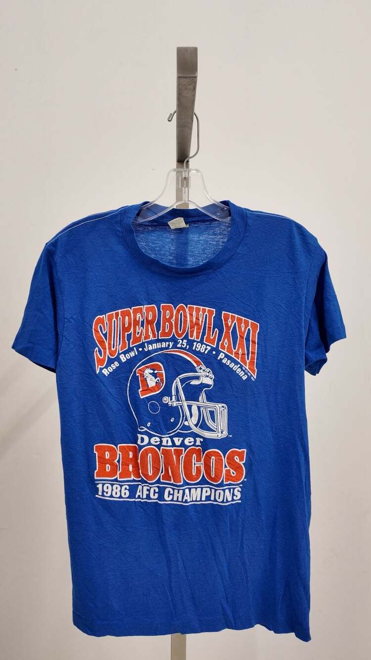 Vintage 1987 Denver Broncos Super Bowl XXI T-Shirt - L